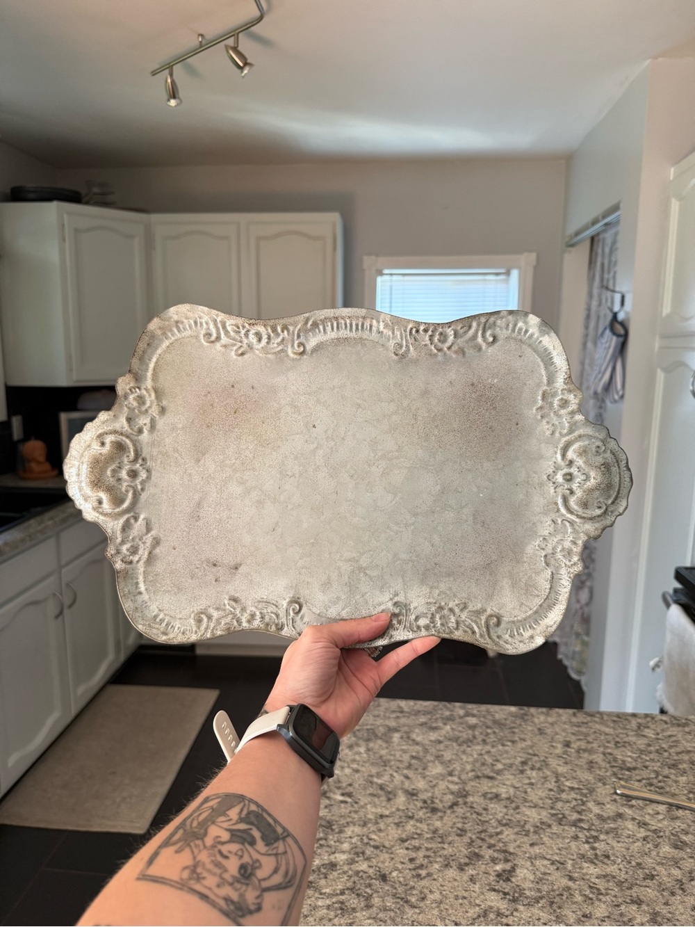 Decorative Serving Tray with Ornate Scrollwork